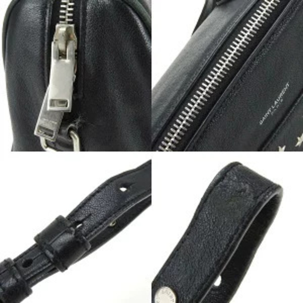 Saint Laurent Handbag Duffle Leather Black Shoulder Studs - Picture 7 of 11
